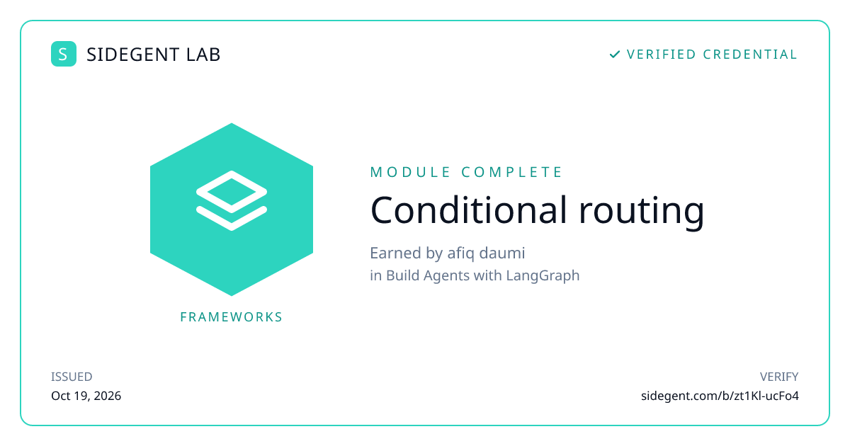 Conditional routing