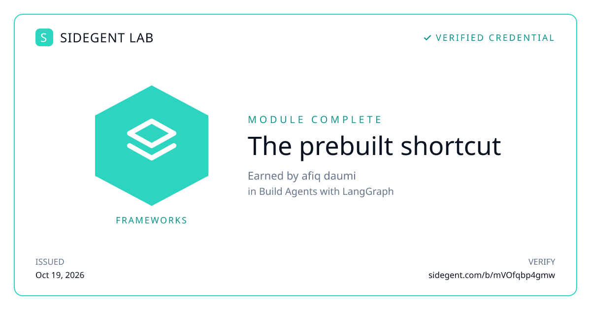 The prebuilt shortcut