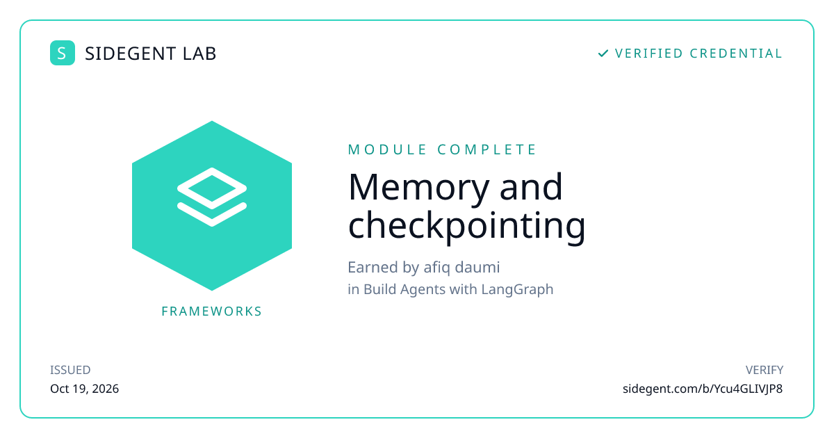 Memory and checkpointing