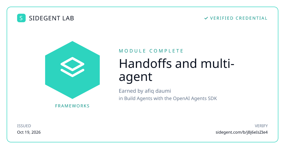 Handoffs and multi-agent