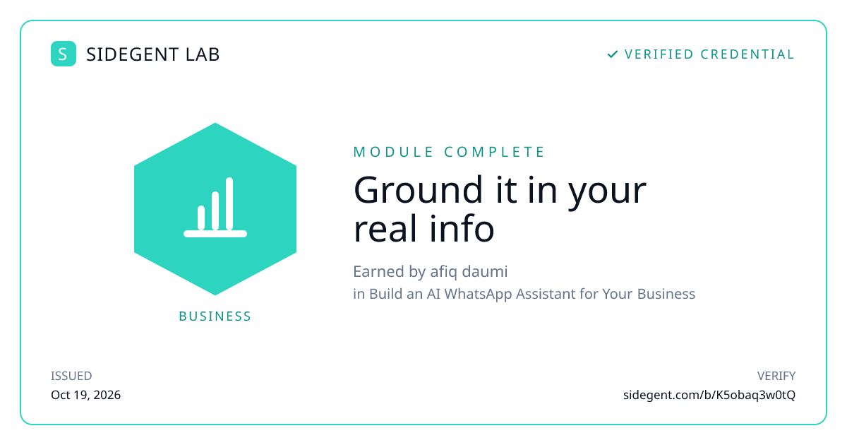 Ground it in your real info