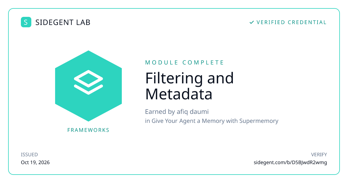 Filtering and Metadata
