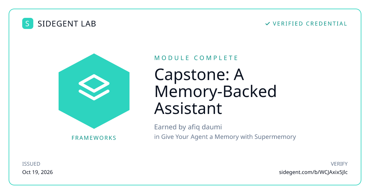 Capstone: A Memory-Backed Assistant