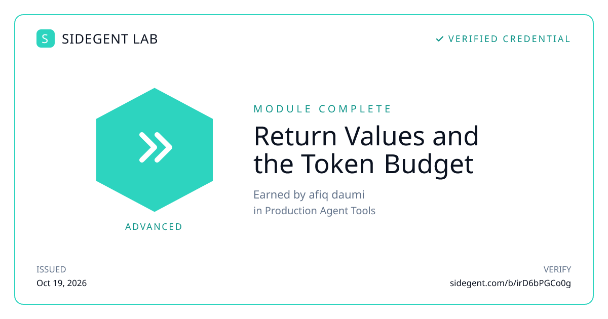 Return Values and the Token Budget