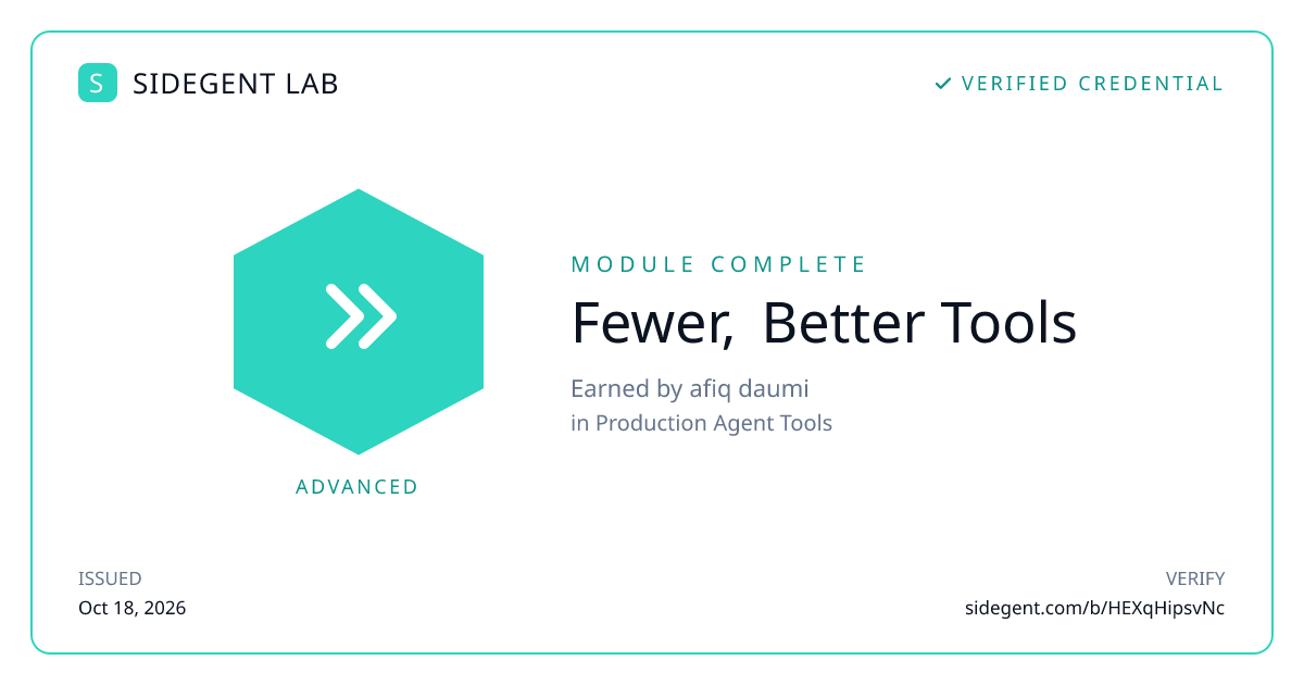 Fewer, Better Tools