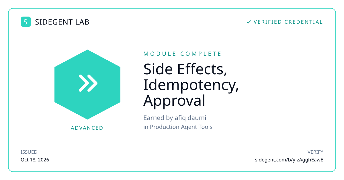 Side Effects, Idempotency, Approval