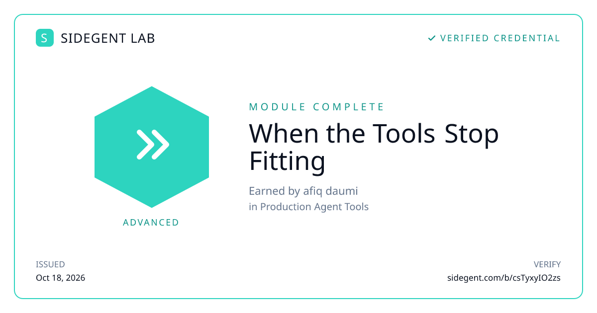 When the Tools Stop Fitting