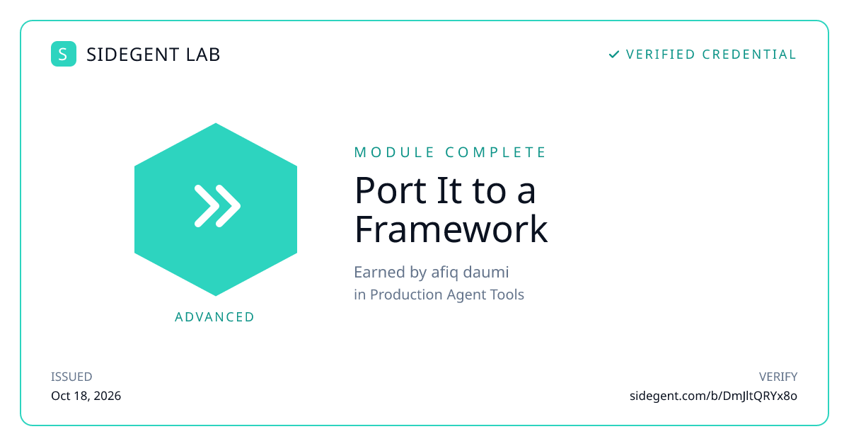 Port It to a Framework