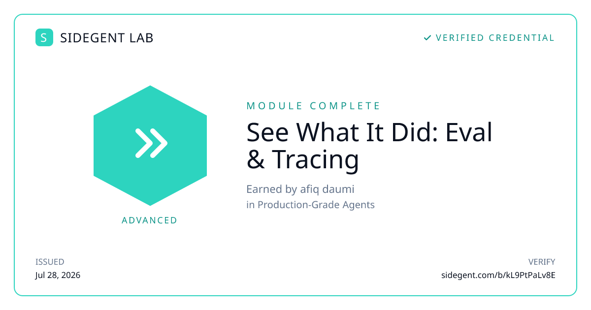 See What It Did: Eval & Tracing