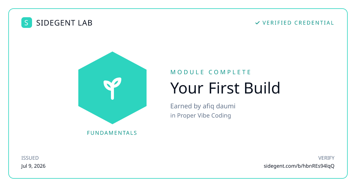 Your First Build