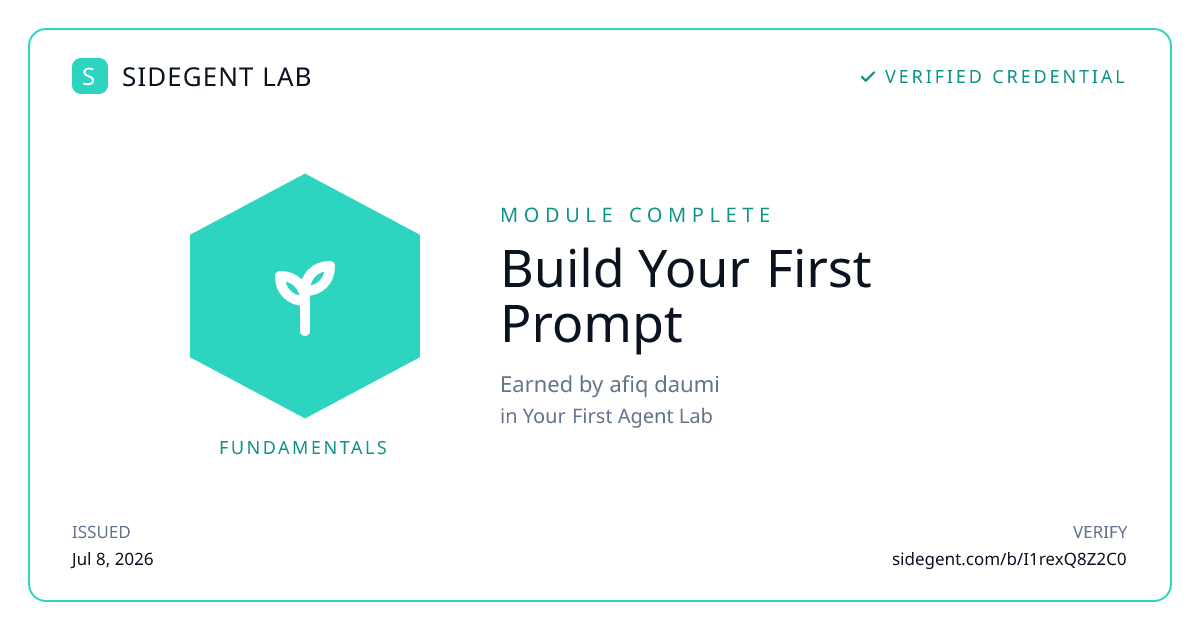 Build Your First Prompt